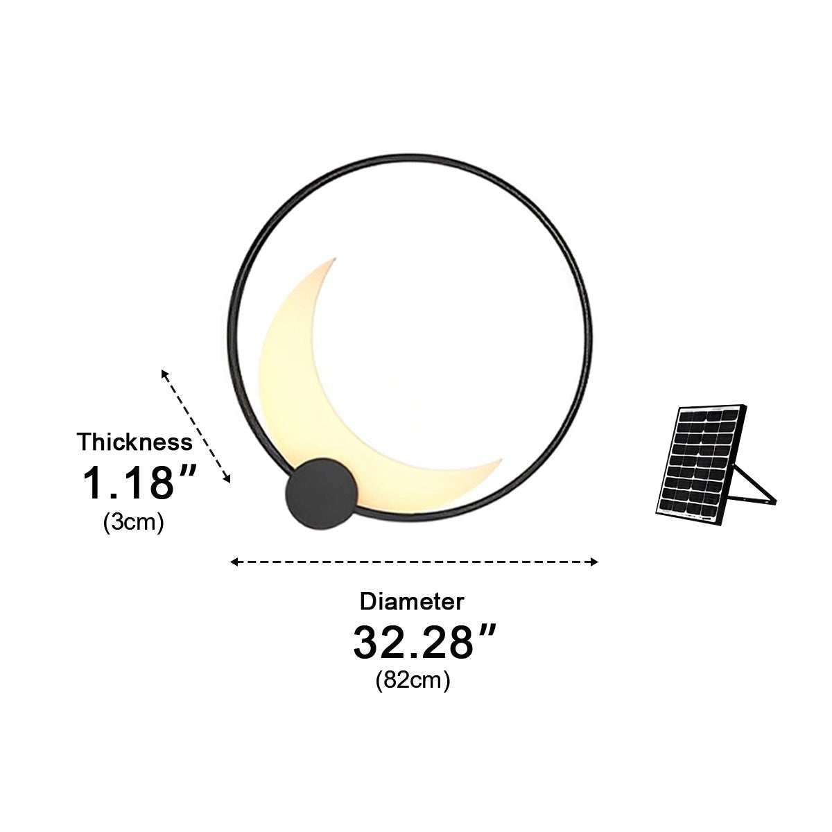 Solar Waterproof Moon LED Round Outdoor Wall Sconces - Flyachilles