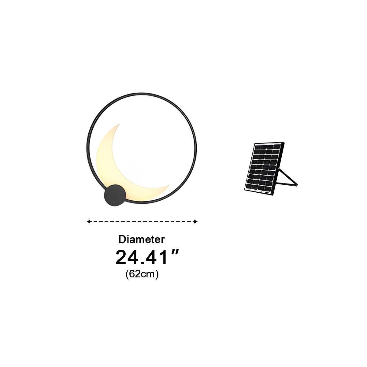 Solar Waterproof Moon LED Round Outdoor Wall Sconces - Flyachilles