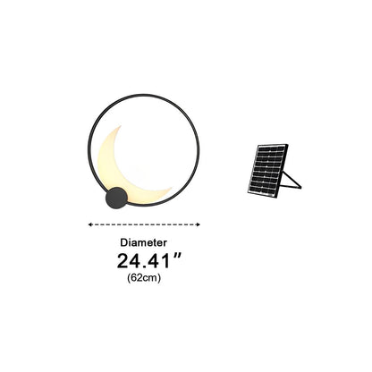 Solar Waterproof Moon LED Round Outdoor Wall Sconces - Flyachilles