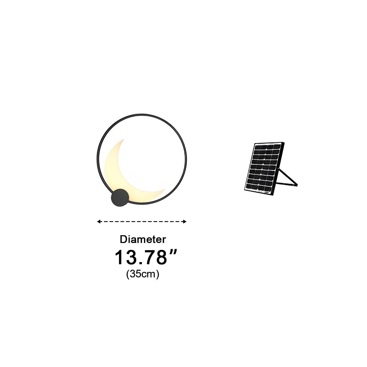 Solar Waterproof Moon LED Round Outdoor Wall Sconces - Flyachilles