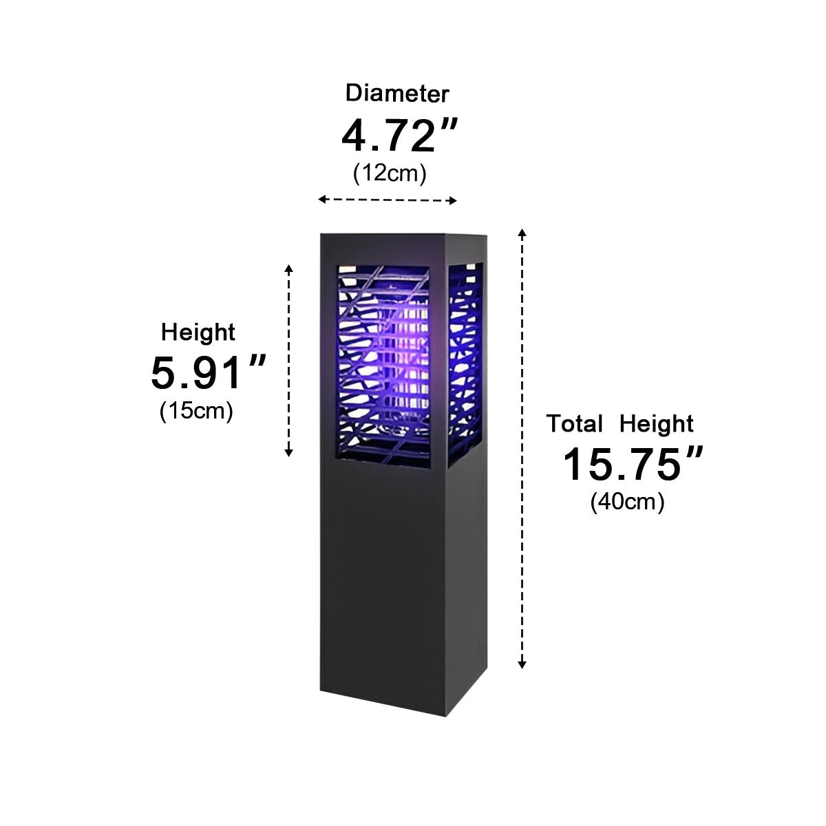 Solar Waterproof Rectangular LED Outdoor Mosquito Bug Zapper Killer Lawn Lights - Flyachilles