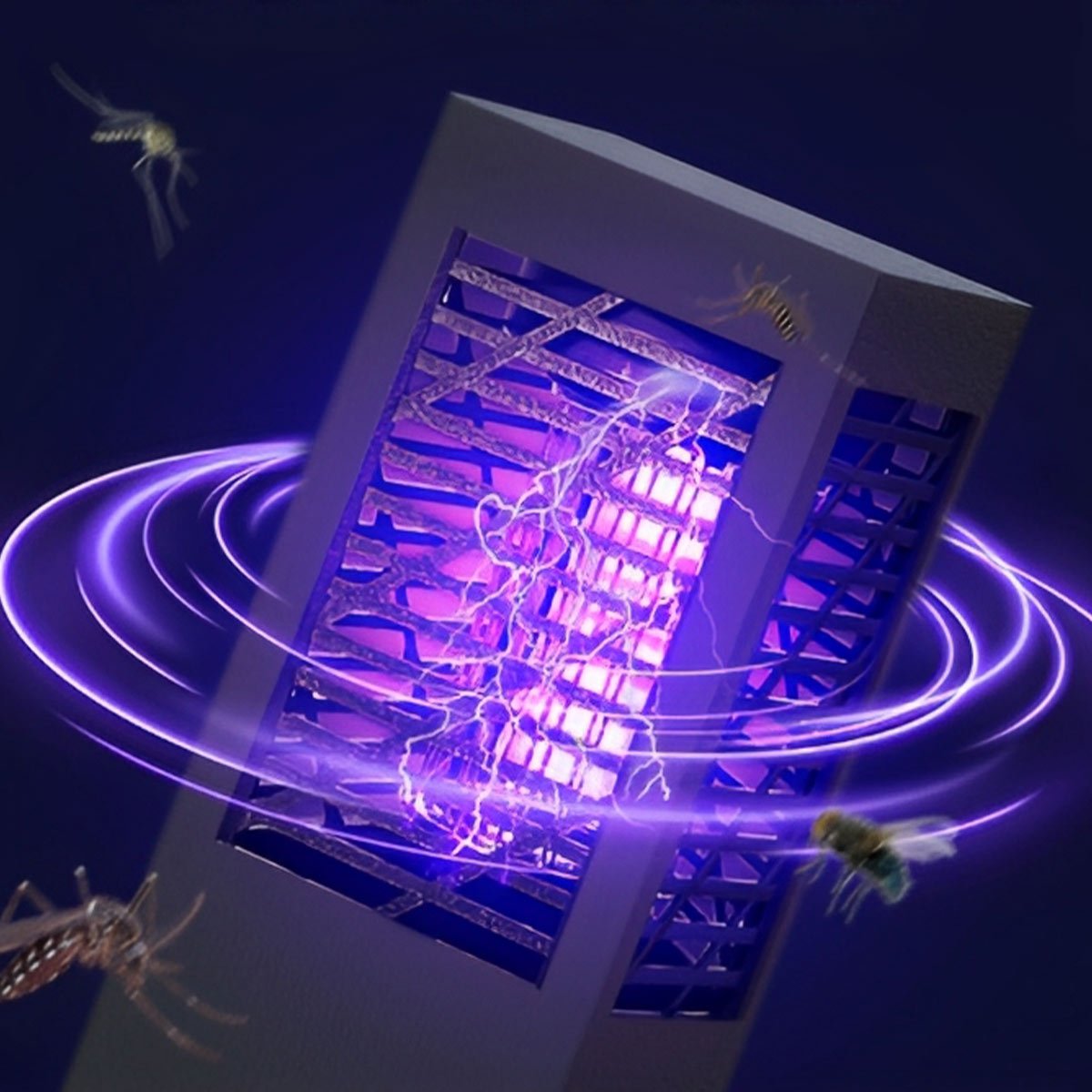 Solar Waterproof Rectangular LED Outdoor Mosquito Bug Zapper Killer Lawn Lights - Flyachilles