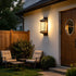 Solar Waterproof Retro Striped Glass Outdoor Wall Lights Sconce - Flyachilles
