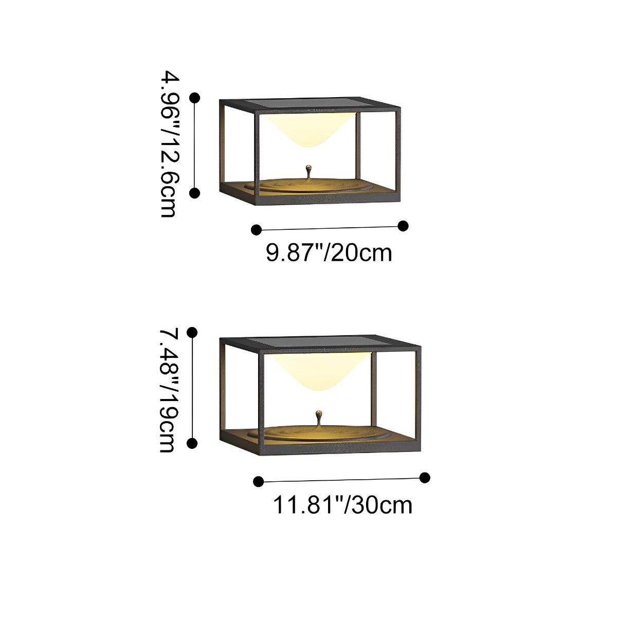 Solar Waterproof Square Dripping LED Outdoor Post Lights - Flyachilles