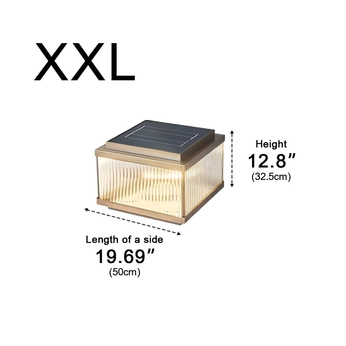 Solar Waterproof Square Vintage Copper LED Outdoor Post Light - Flyachilles