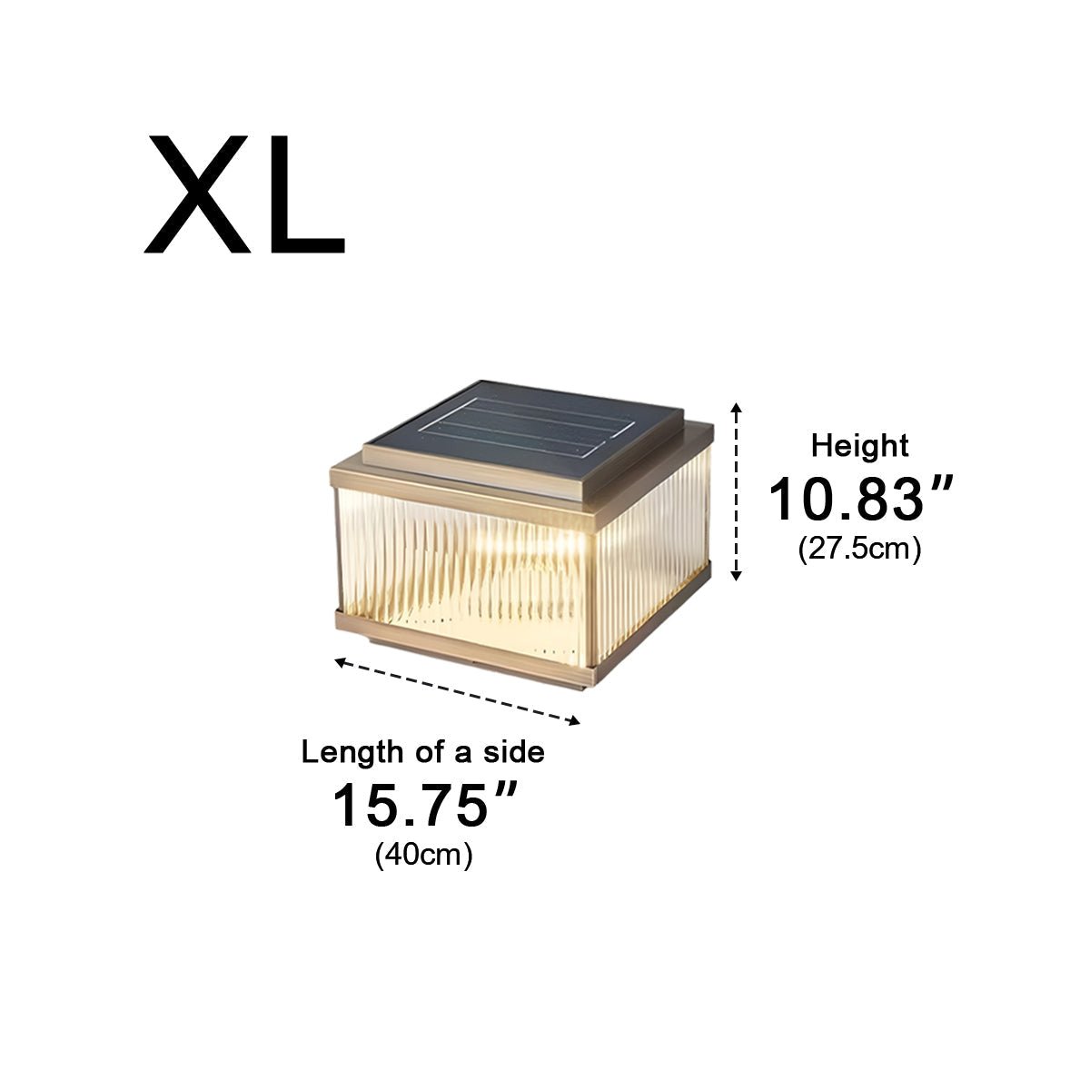Solar Waterproof Square Vintage Copper LED Outdoor Post Light - Flyachilles