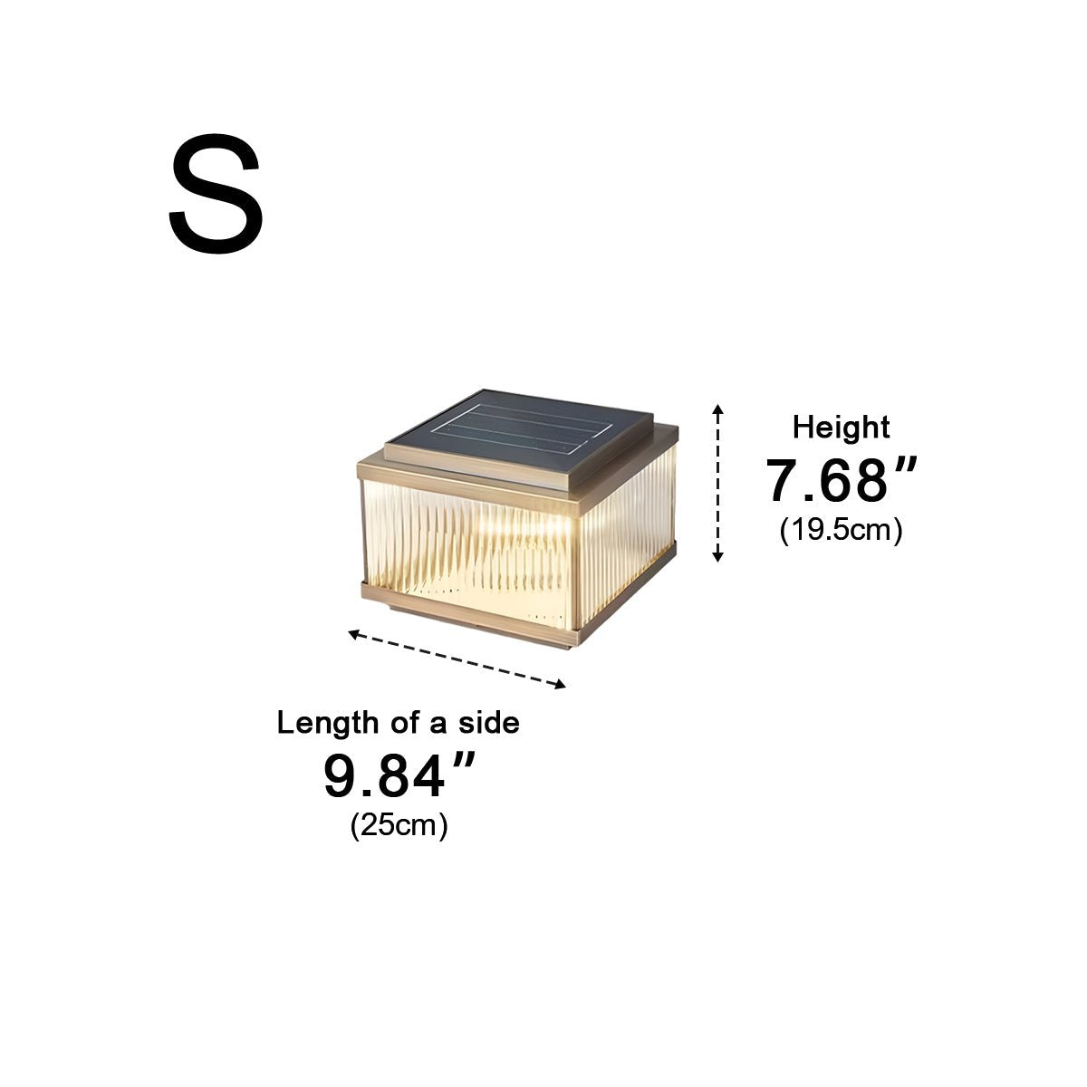 Solar Waterproof Square Vintage Copper LED Outdoor Post Light - Flyachilles