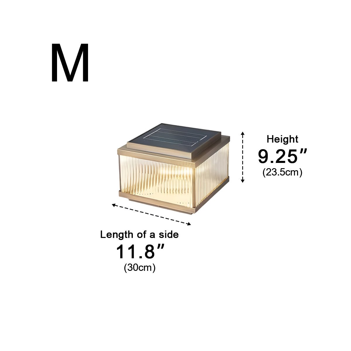 Solar Waterproof Square Vintage Copper LED Outdoor Post Light - Flyachilles