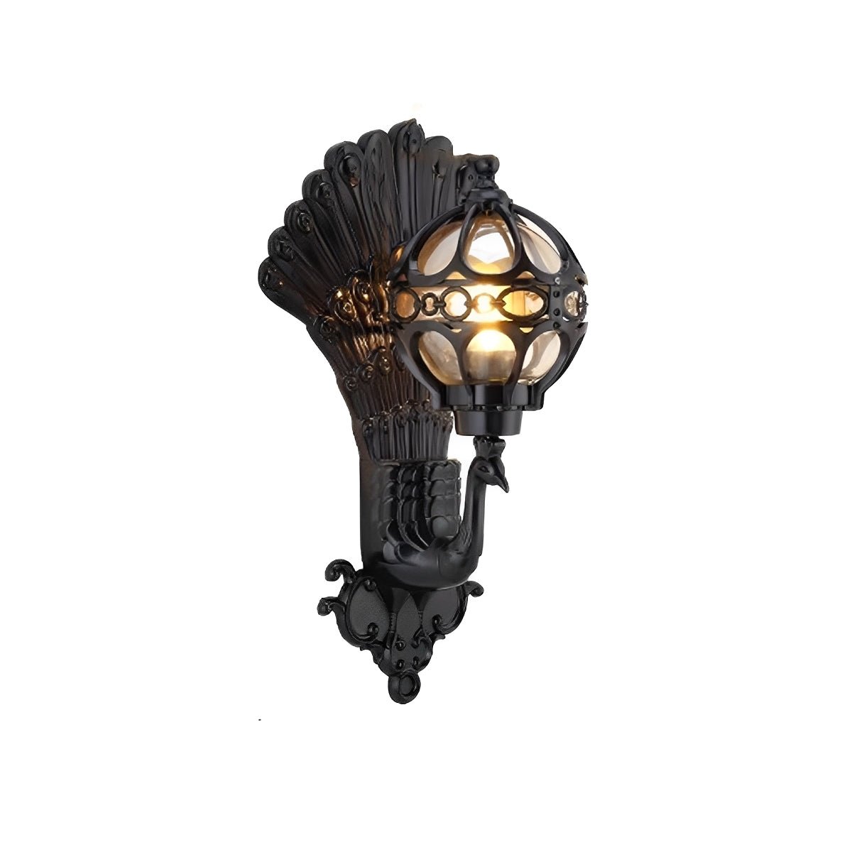 Solar Waterproof Vintage Peacock Outdoor LED Porch Wall Lights - Flyachilles