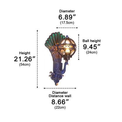 Solar Waterproof Vintage Peacock Outdoor LED Porch Wall Lights - Flyachilles