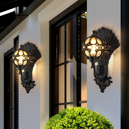 Solar Waterproof Vintage Peacock Outdoor LED Porch Wall Lights - Flyachilles