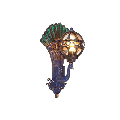 Solar Waterproof Vintage Peacock Outdoor LED Porch Wall Lights - Flyachilles