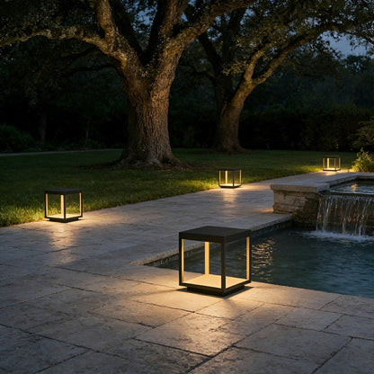 Square Hollow Frame Waterproof LED Outdoor Post Cap Light - Flyachilles