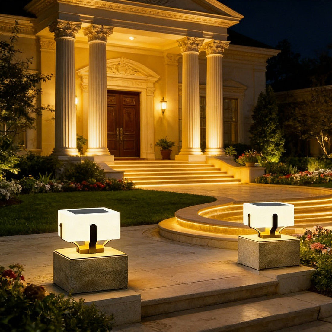 Square IP65 Waterproof LED Creative Modern Fence Post Lights - Flyachilles