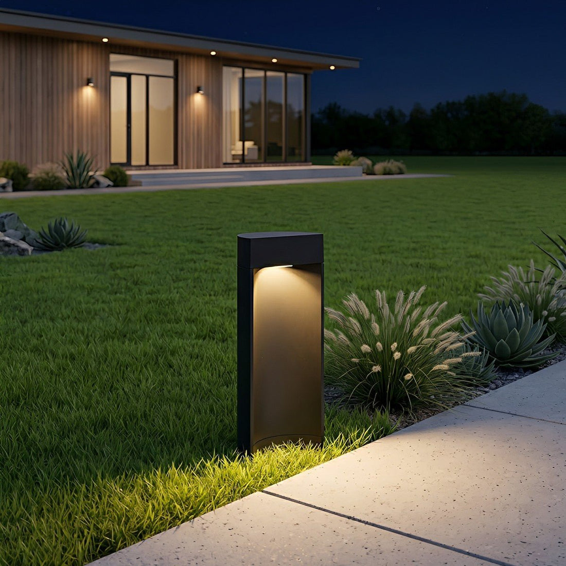 Square LED Waterproof Black Modern Outdoor Lawn Light Path Lights - Flyachilles