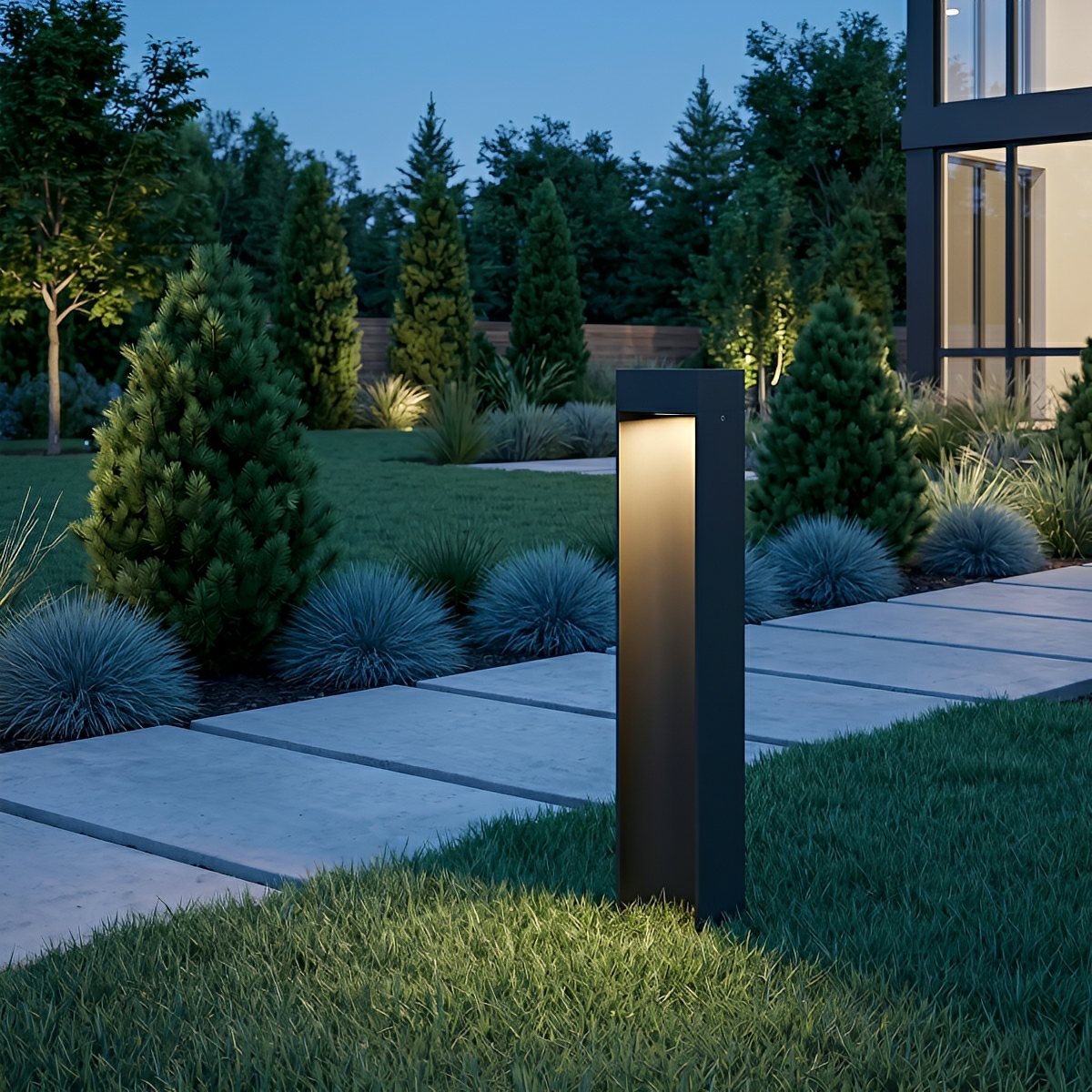 Square LED Waterproof Black Modern Outdoor Lawn Light Path Lights - Flyachilles