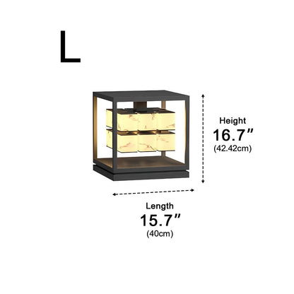 Square LED Waterproof Modern Outdoor Solar Deck Lights Pillar Light Post Caps Lights - Flyachilles