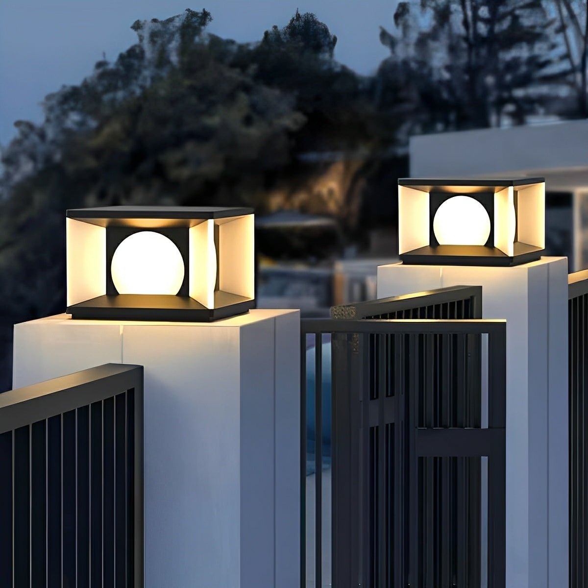 Square LED Waterproof Modern Solar Post Caps Lights Deck Post Lights - Flyachilles
