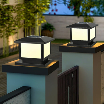 Square LED Waterproof Solar Fence Post Cap Lights Column Lamp - Flyachilles