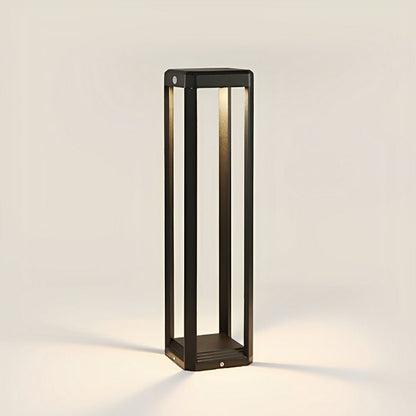 Square Minimalist Waterproof Stainless Steel Black Solar Pathway Lights - Flyachilles