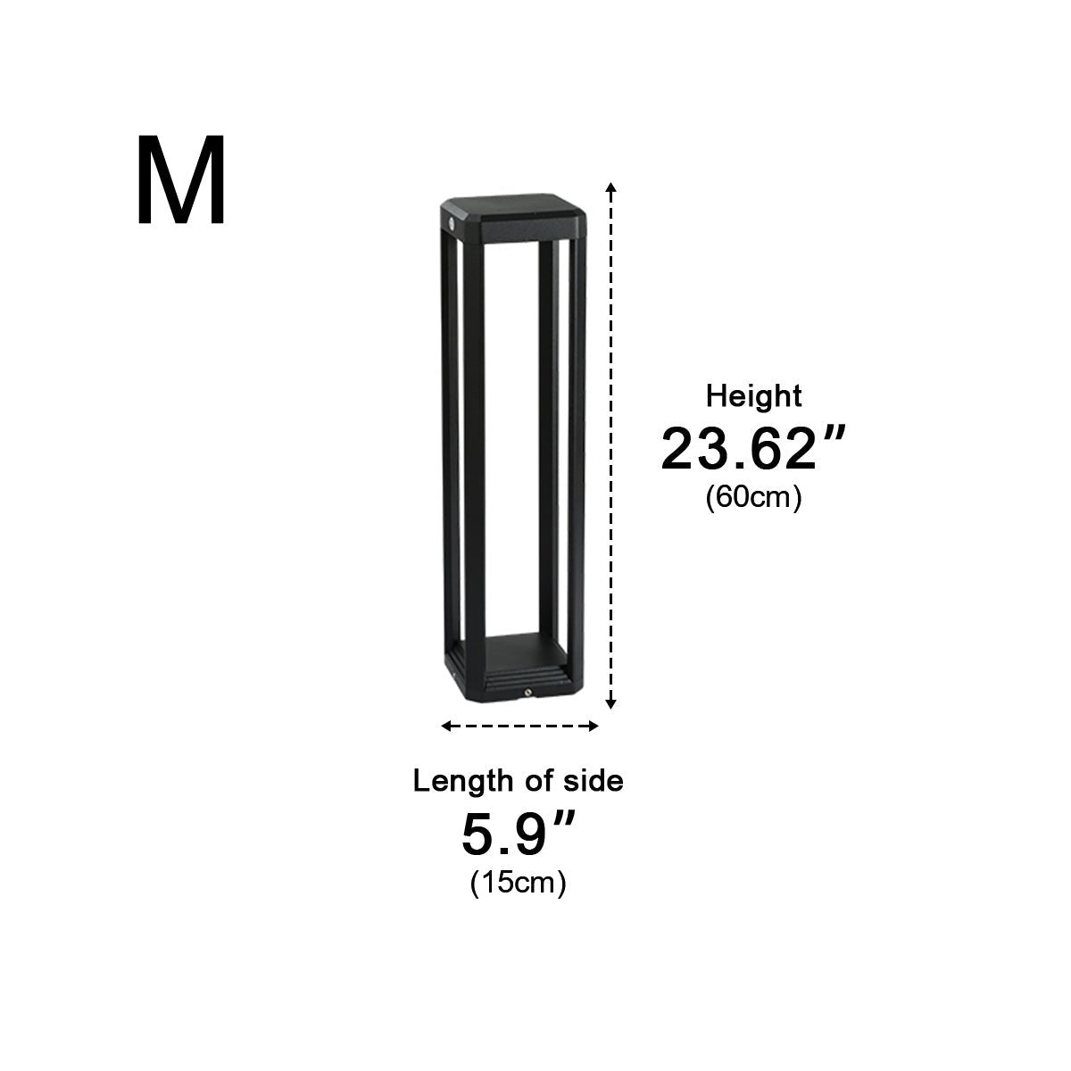 Square Minimalist Waterproof Stainless Steel Black Solar Pathway Lights - Flyachilles