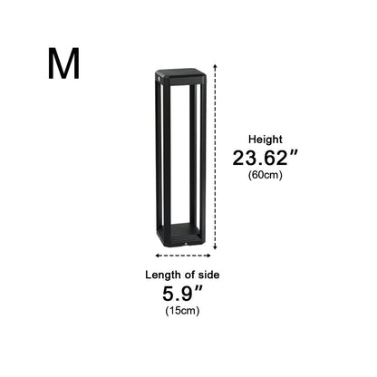 Square Minimalist Waterproof Stainless Steel Black Solar Pathway Lights - Flyachilles
