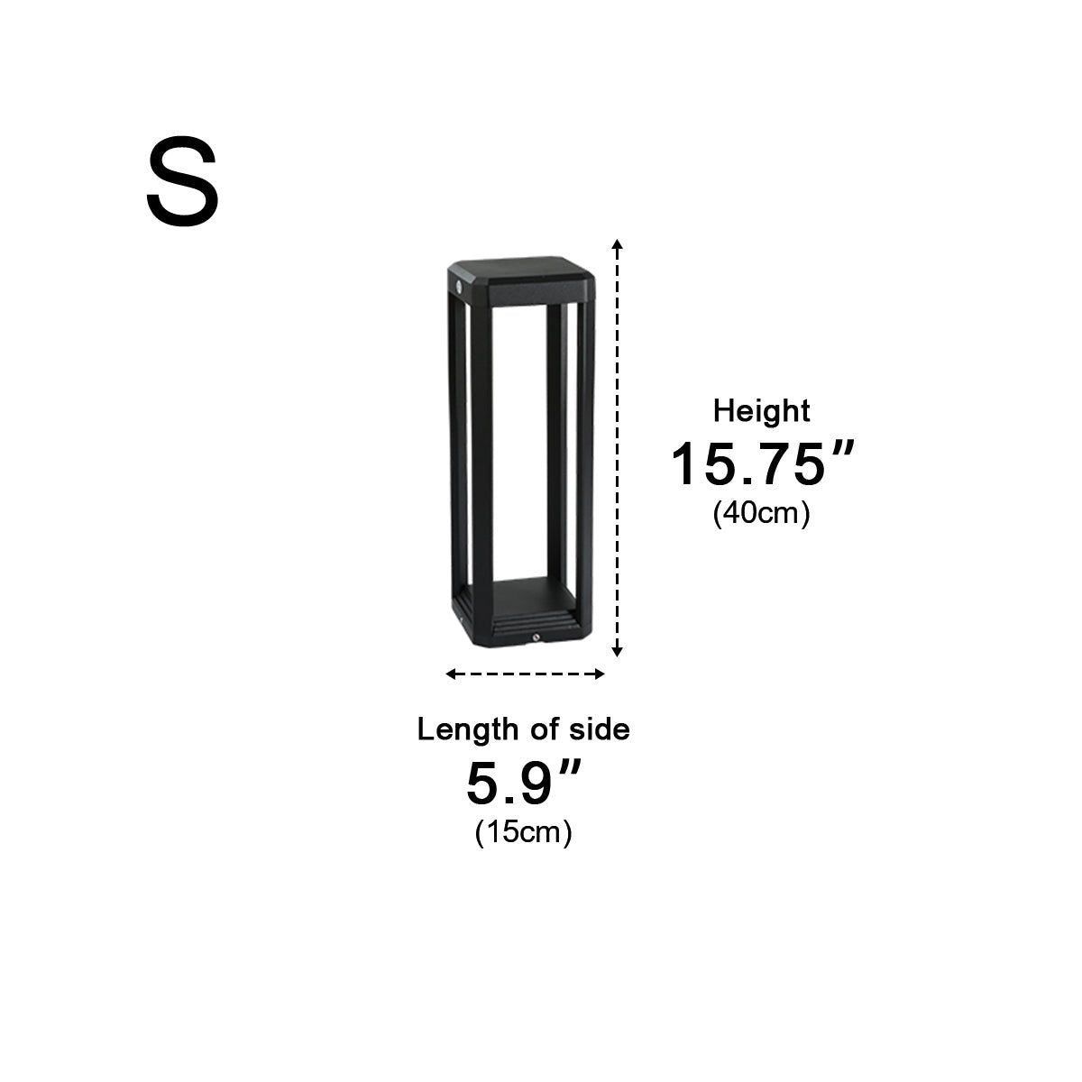 Square Minimalist Waterproof Stainless Steel Black Solar Pathway Lights - Flyachilles