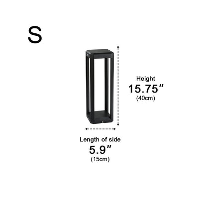 Square Minimalist Waterproof Stainless Steel Black Solar Pathway Lights - Flyachilles