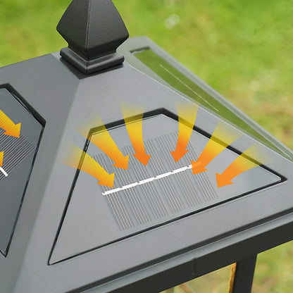 Square Waterproof Aluminum Black Retro Outdoor Lawn Lights - Flyachilles