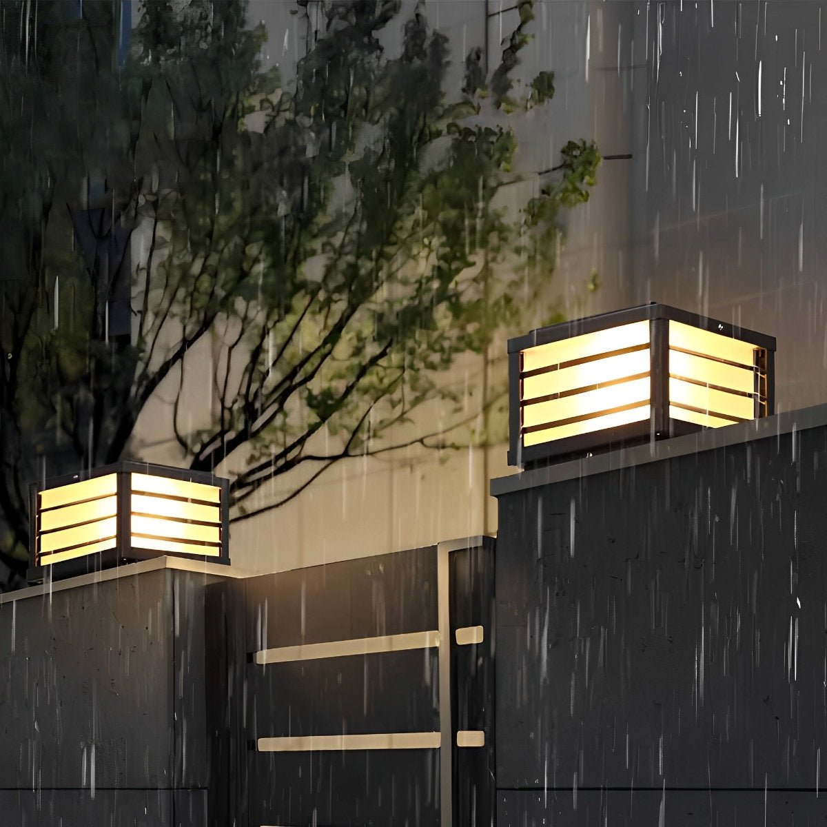 Square Waterproof LED Dimming Modern Solar Fence Post Lights - Flyachilles