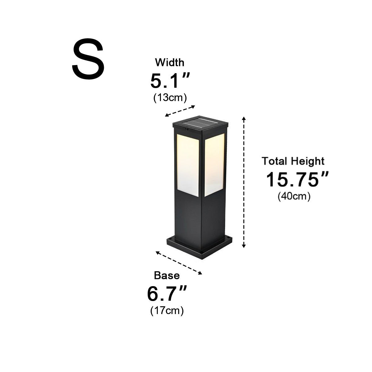 Square Waterproof LED Modern Solar Outdoor Path Lights Post Lights Walkway Lamps - Flyachilles