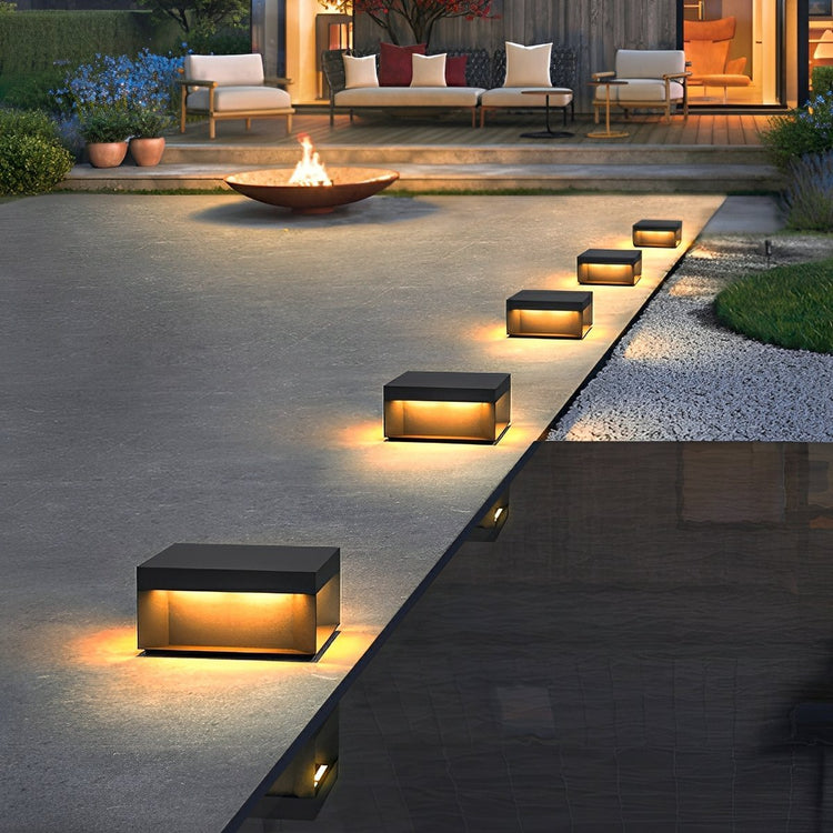 Square Waterproof LED Stainless Steel Solar Post Lights Outdoor Fence Post Cap Lights - Flyachilles