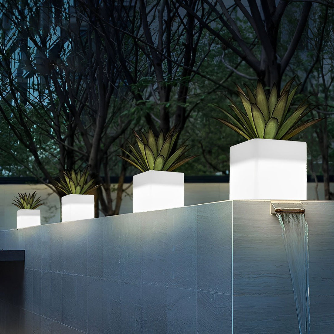 Square Waterproof Multipurpose Garden Lights Solar Flower Pot Lights - Flyachilles
