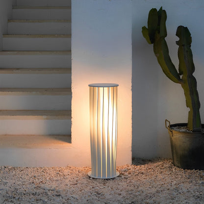Twisted Metal Lantern LED Waterproof White Modern Solar Lawn Light - Flyachilles
