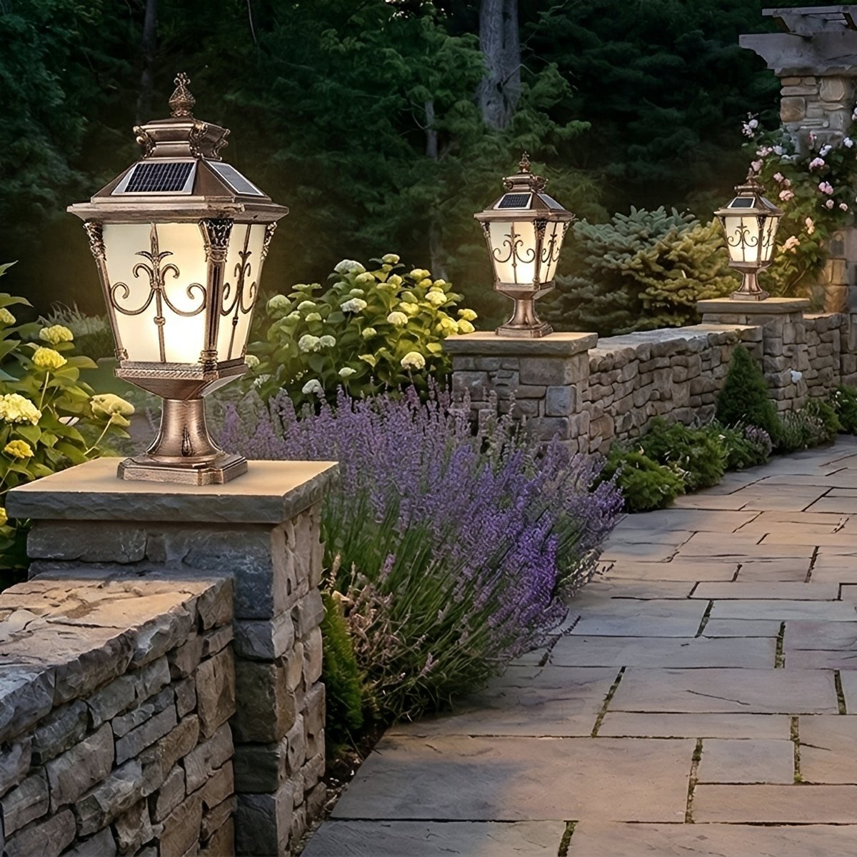 Victorian Style Fence Post Lights LED Garden Lamp Column Light Pillar Lam - Flyachilles