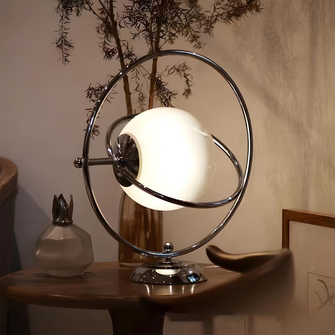 Vintage Glass Rotating Globe Bedside TableLamp - Flyachilles
