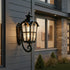 Vintage Glass Waterproof Black Outdoor Wall Sconce Lantern - Flyachilles