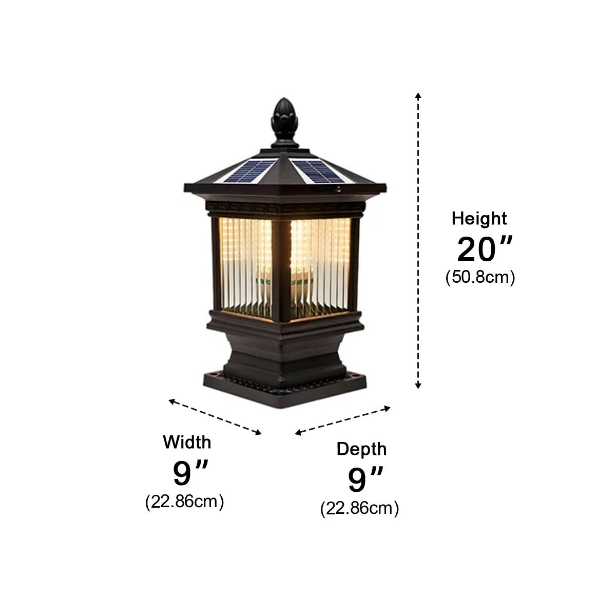 Vintage Grille Glass Shade Lampshade Waterproof Fence Post Lights - Flyachilles