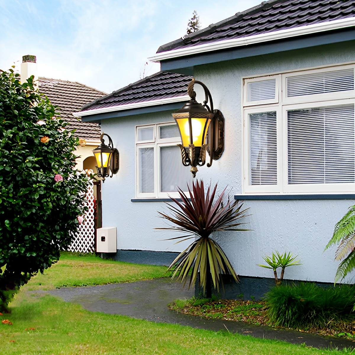 Vintage Hexagon Casa Marseille Waterproof Outdoor LED Porch Wall Lights - Flyachilles