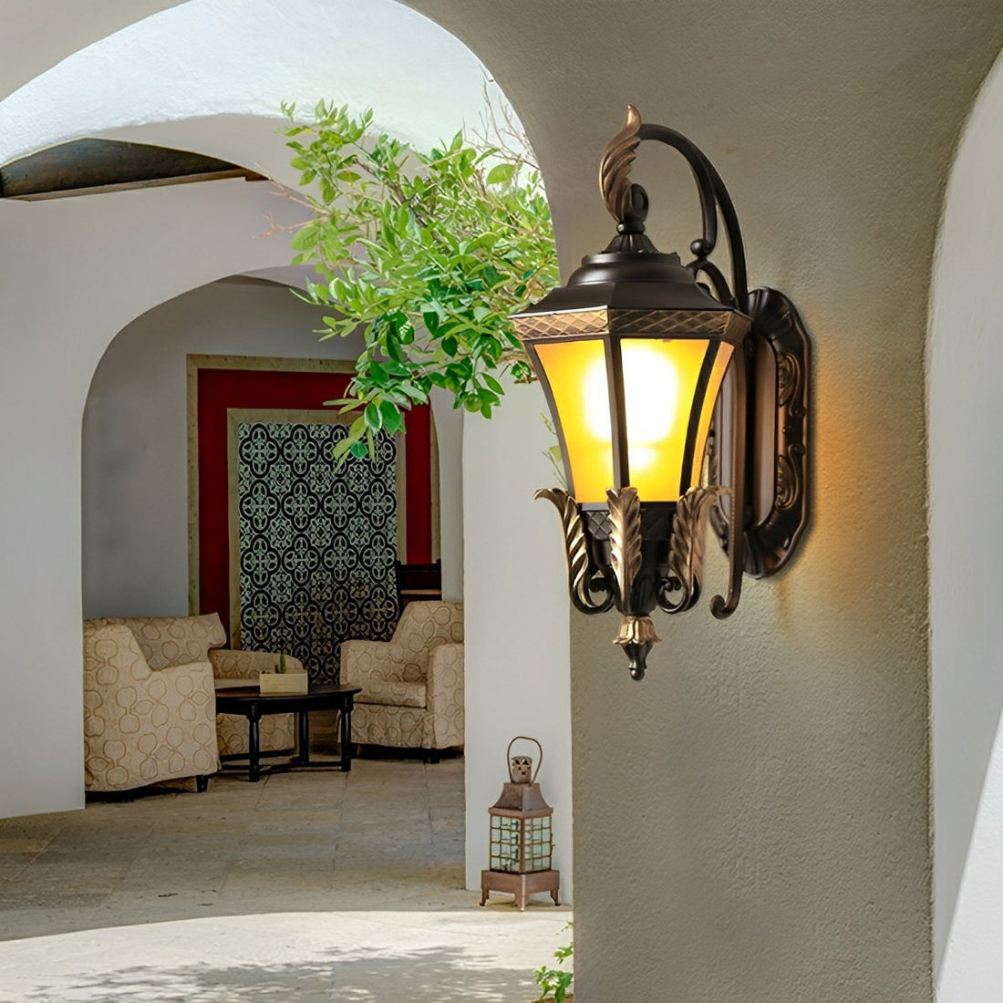 Vintage Hexagon Casa Marseille Waterproof Outdoor LED Porch Wall Lights - Flyachilles