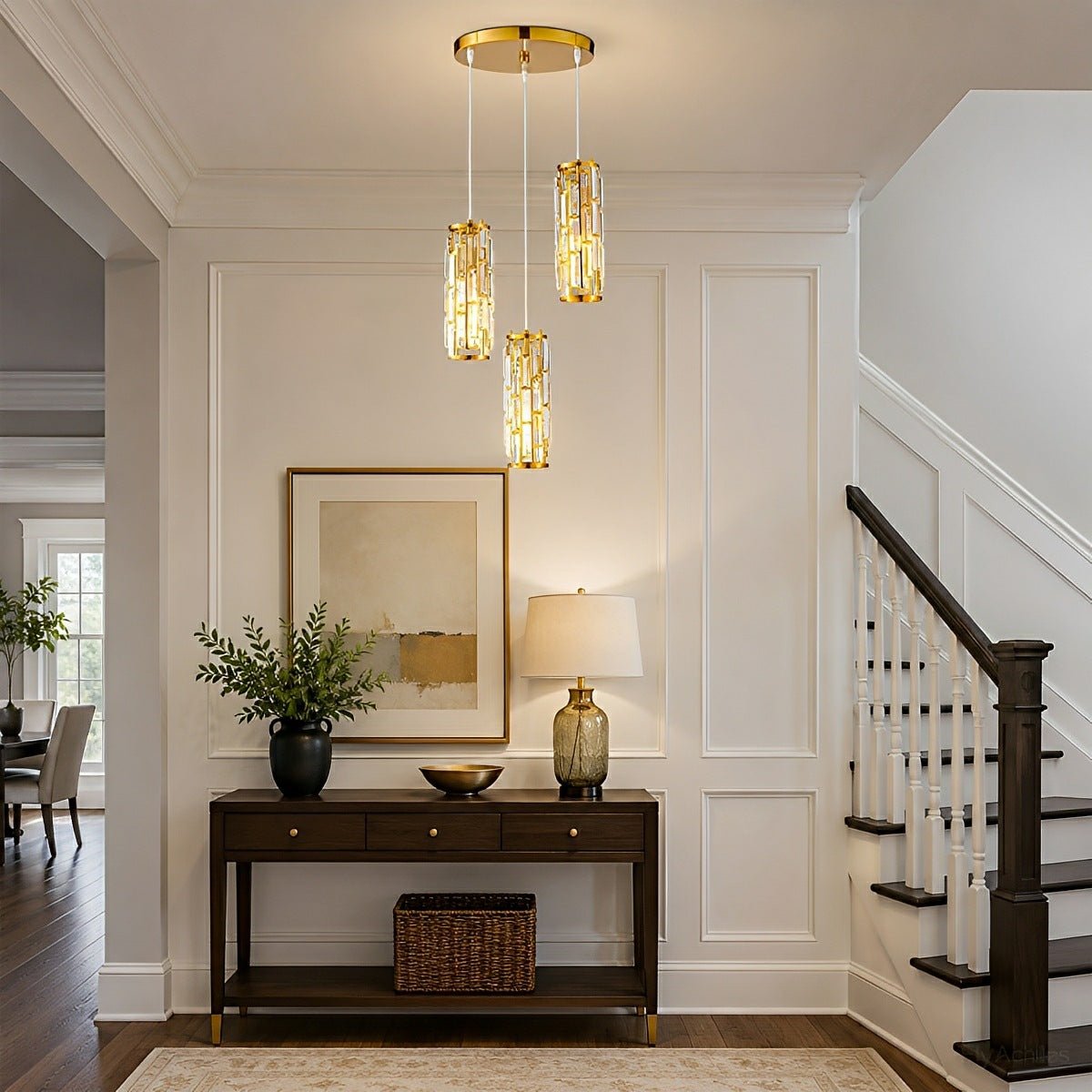 Vintage Industrial Crystal Glass Pendant Light Ceiling Light - Flyachilles