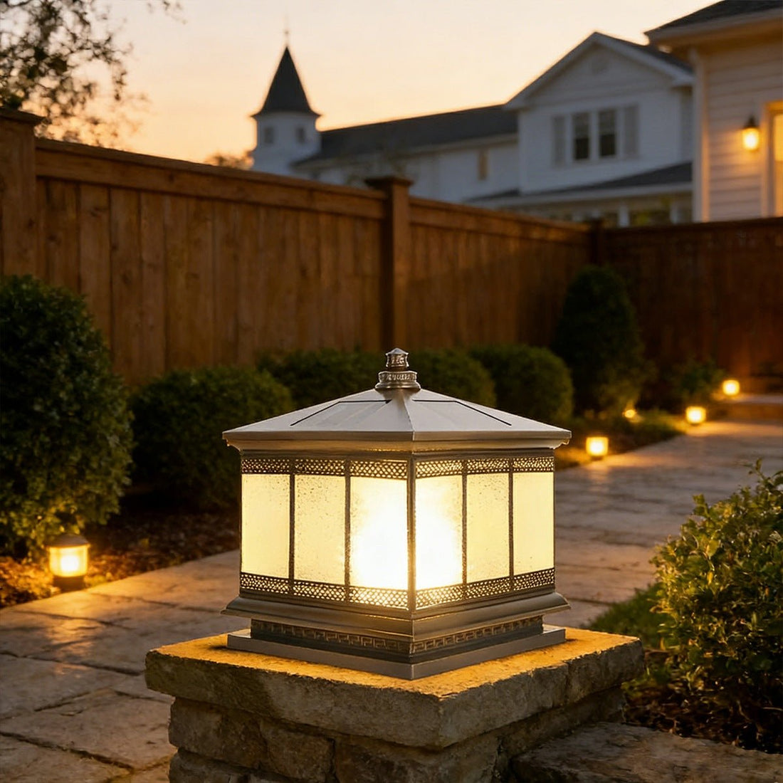 Vintage Intelligent Waterproof Retro Fence Post Caps Lights - Flyachilles