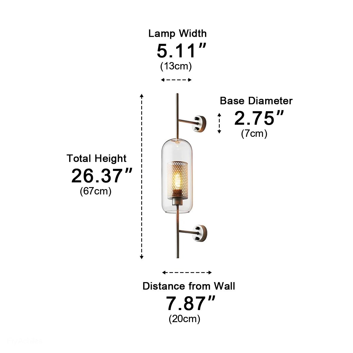 Vintage Luxury Industrial Cylinder Glass LED Wall Sconces - Flyachilles