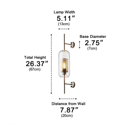 Vintage Luxury Industrial Cylinder Glass LED Wall Sconces - Flyachilles