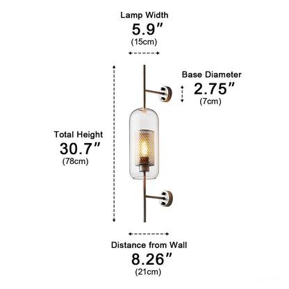 Vintage Luxury Industrial Cylinder Glass LED Wall Sconces - Flyachilles