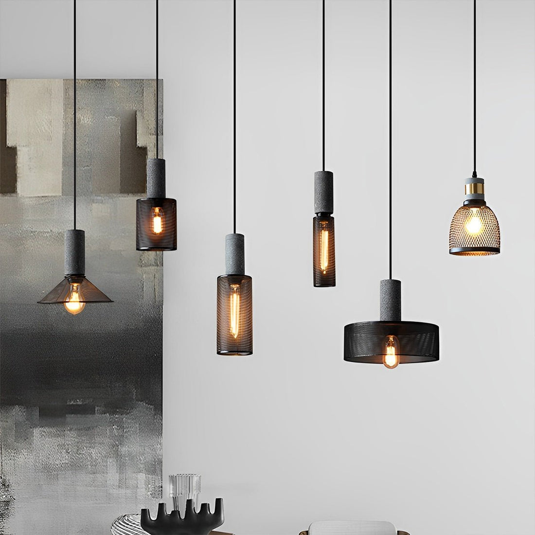 Vintage Minimalist Industrial Iron Mesh Bar LED Pendant Lights - Flyachilles