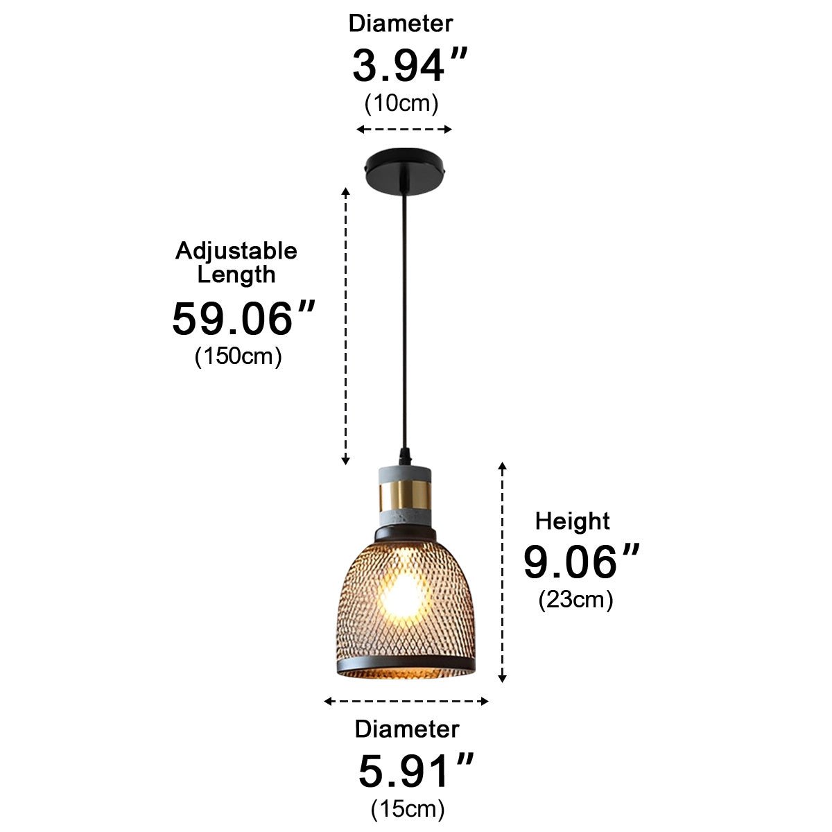 Vintage Minimalist Industrial Iron Mesh Bar LED Pendant Lights - Flyachilles