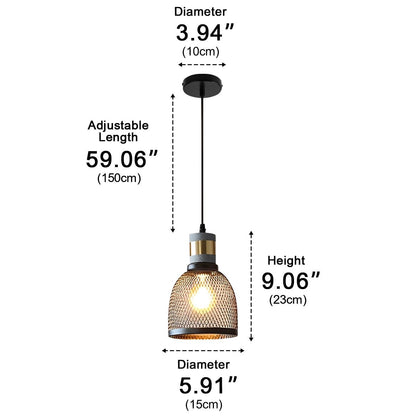 Vintage Minimalist Industrial Iron Mesh Bar LED Pendant Lights - Flyachilles
