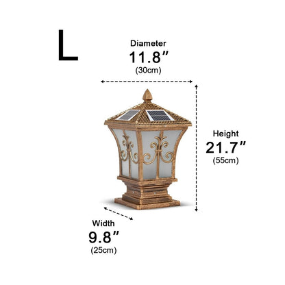 Vintage Pattern Waterproof Automatic Solar Powered Fence Post Lights - Flyachilles