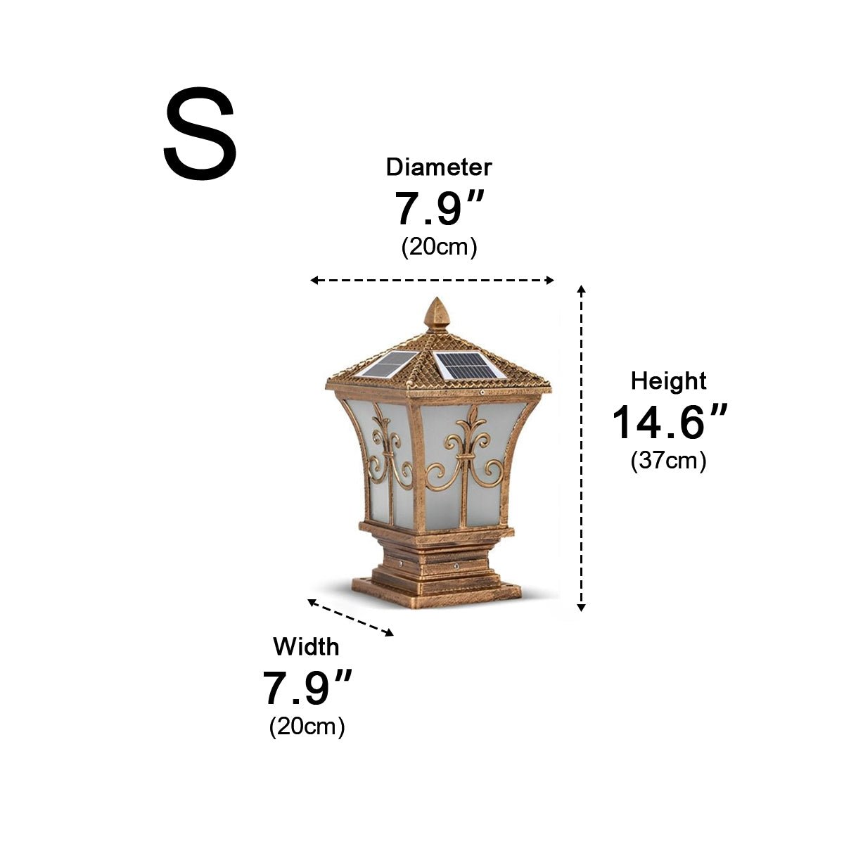 Vintage Pattern Waterproof Automatic Solar Powered Fence Post Lights - Flyachilles